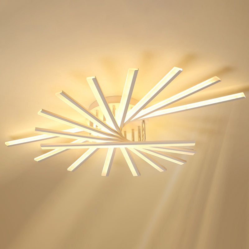 Fan-Shaped Living Room LED Semi Flush Acrylic Modern Flush Ceiling Lighting Fixture Clearhalo 'Ceiling Lights' 'Close To Ceiling Lights' 'Close to ceiling' 'Semi-flushmount' Lighting' 2241139