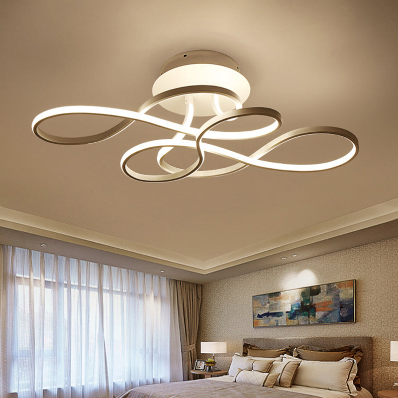 Twisting Living Room Ceiling Mounted Light Acrylic Minimalist LED Semi Flush Mount Clearhalo 'Ceiling Lights' 'Close To Ceiling Lights' 'Close to ceiling' 'Semi-flushmount' Lighting' 2241168