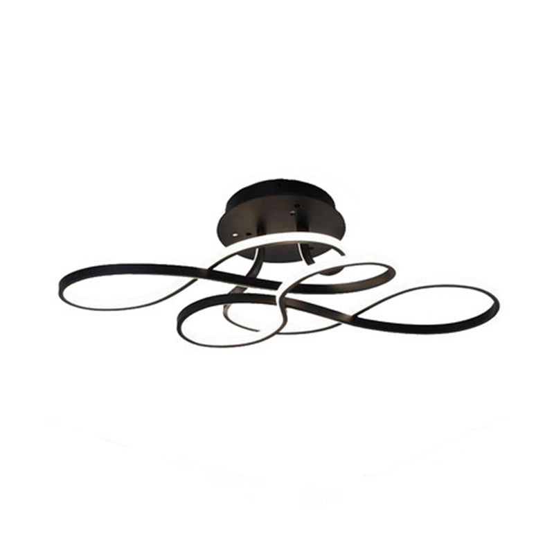 Twisting Living Room Ceiling Mounted Light Acrylic Minimalist LED Semi Flush Mount Clearhalo 'Ceiling Lights' 'Close To Ceiling Lights' 'Close to ceiling' 'Semi-flushmount' Lighting' 2241170