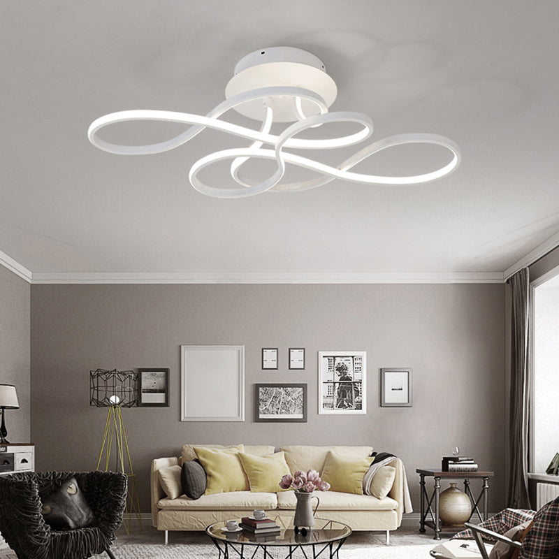 Twisting Living Room Ceiling Mounted Light Acrylic Minimalist LED Semi Flush Mount Clearhalo 'Ceiling Lights' 'Close To Ceiling Lights' 'Close to ceiling' 'Semi-flushmount' Lighting' 2241171