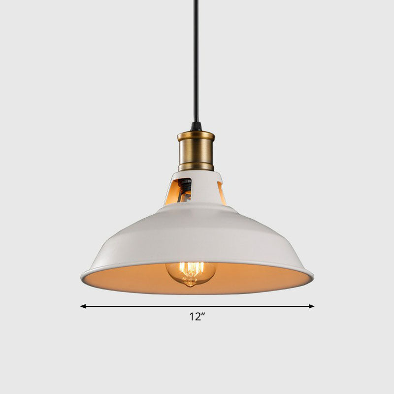 Iron Dome Shade Hanging Light Simplicity 1 Bulb Restaurant Pendant Lighting Fixture White C Clearhalo 'Art Deco Pendants' 'Black' 'Cast Iron' 'Ceiling Lights' 'Ceramic' 'Crystal' 'Industrial' 'Metal' 'Pendant Lights' 'Rustic Pendants' 'Tiffany' Lighting' 2241567