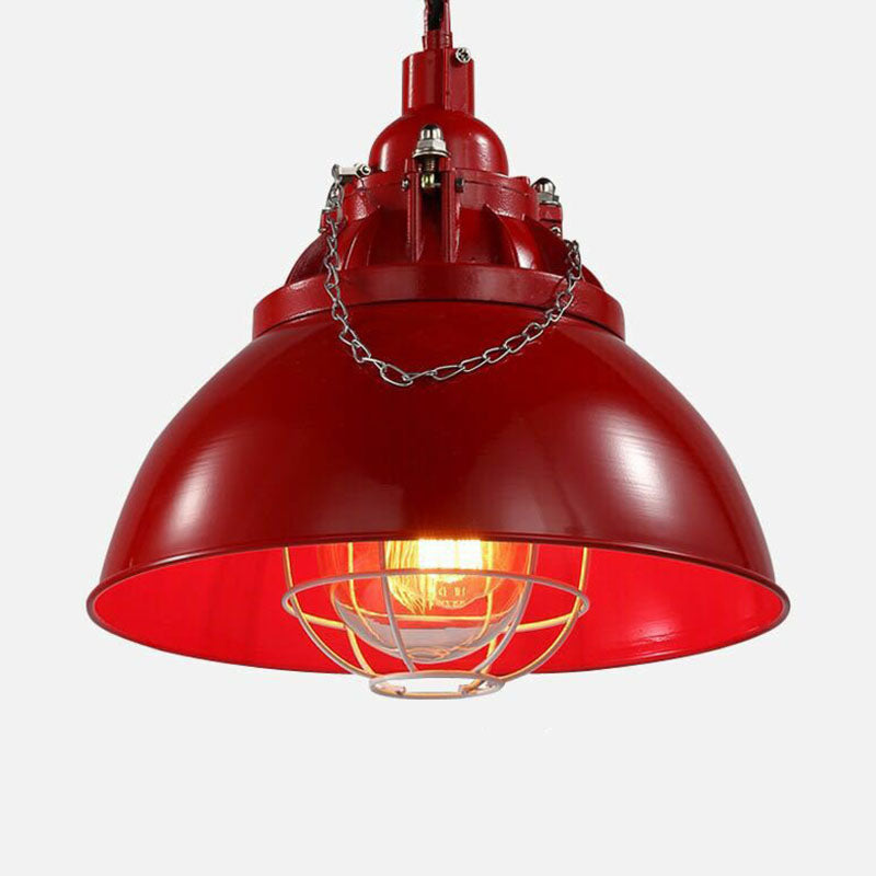 Antique Conical Shade Ceiling Light Single Iron Hanging Pendant Light for Restaurant Red Clearhalo 'Art Deco Pendants' 'Black' 'Cast Iron' 'Ceiling Lights' 'Ceramic' 'Crystal' 'Industrial Pendants' 'Industrial' 'Metal' 'Middle Century Pendants' 'Pendant Lights' 'Pendants' 'Rustic Pendants' 'Tiffany' Lighting' 2241583