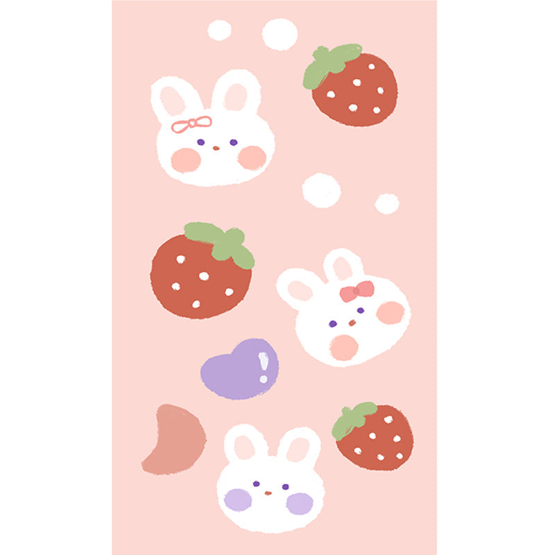 Multi-Color Cartoon Print Rug Polyster Cute Area Rug Easy Care Pet Friendly Indoor Rug for Childrens Room Pink Clearhalo 'Area Rug' 'Rug' 2241938