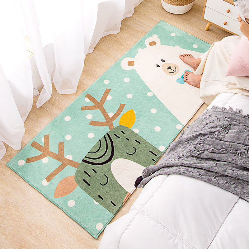 Modern Kids Bedroom Rug Multi Color Cartoon Pattern Area Carpet Polyster Anti-Slip Stain-Resistant Rug Green Clearhalo 'Area Rug' 'Rug' 2241955