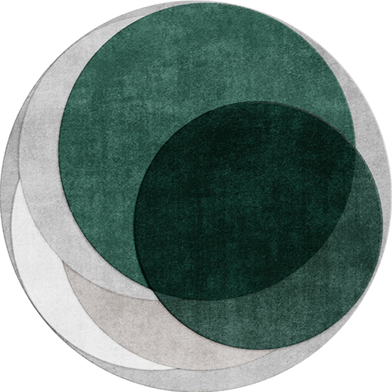 Luxury Living Room Rug Multi Colored Color Block Area Carpet Polypropylene Non-Slip Pet Friendly Rug Peacock Green Clearhalo 'Area Rug' 'Rug' 2242116