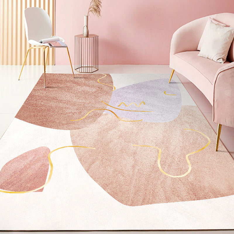 Cute Bedroom Rug Multi-Color Colorblock Rug Polyster Non-Slip Backing Machine Washable Carpet Light Brown Clearhalo 'Area Rug' 'Rug' 2242175