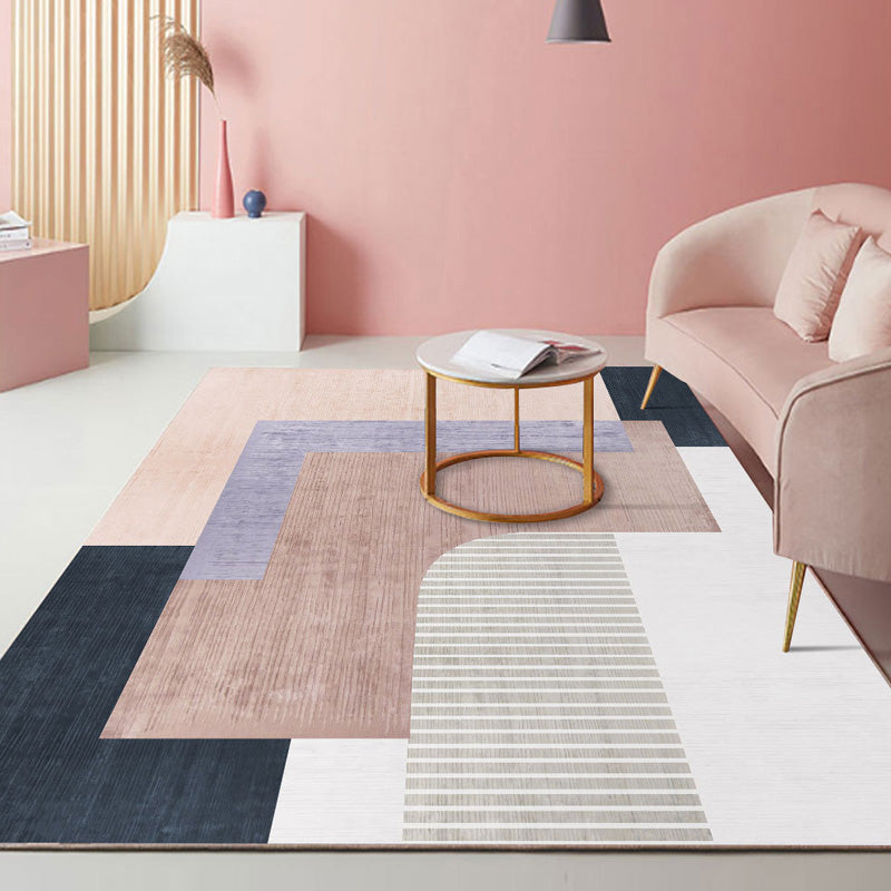 Cute Bedroom Rug Multi-Color Colorblock Rug Polyster Non-Slip Backing Machine Washable Carpet White Clearhalo 'Area Rug' 'Rug' 2242176