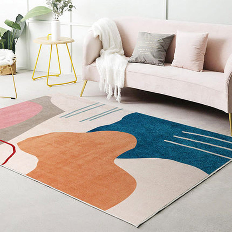 Cute Bedroom Rug Multi-Color Colorblock Rug Polyster Non-Slip Backing Machine Washable Carpet Dark Blue Clearhalo 'Area Rug' 'Rug' 2242185