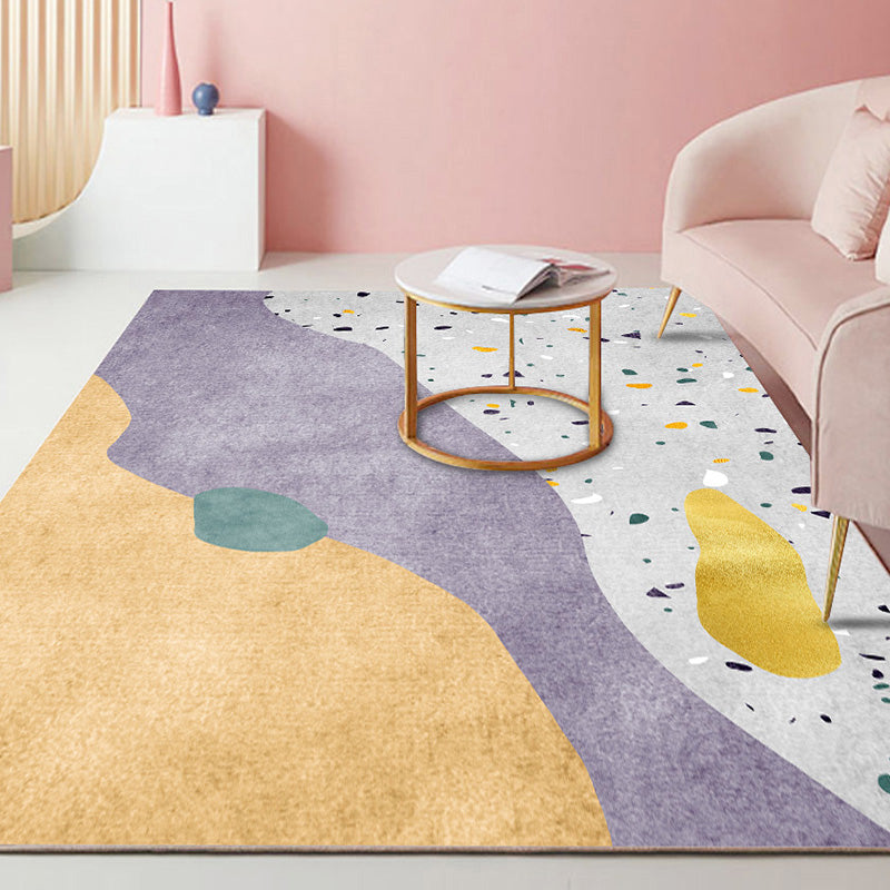 Cute Bedroom Rug Multi-Color Colorblock Rug Polyster Non-Slip Backing Machine Washable Carpet Purple Clearhalo 'Area Rug' 'Rug' 2242186