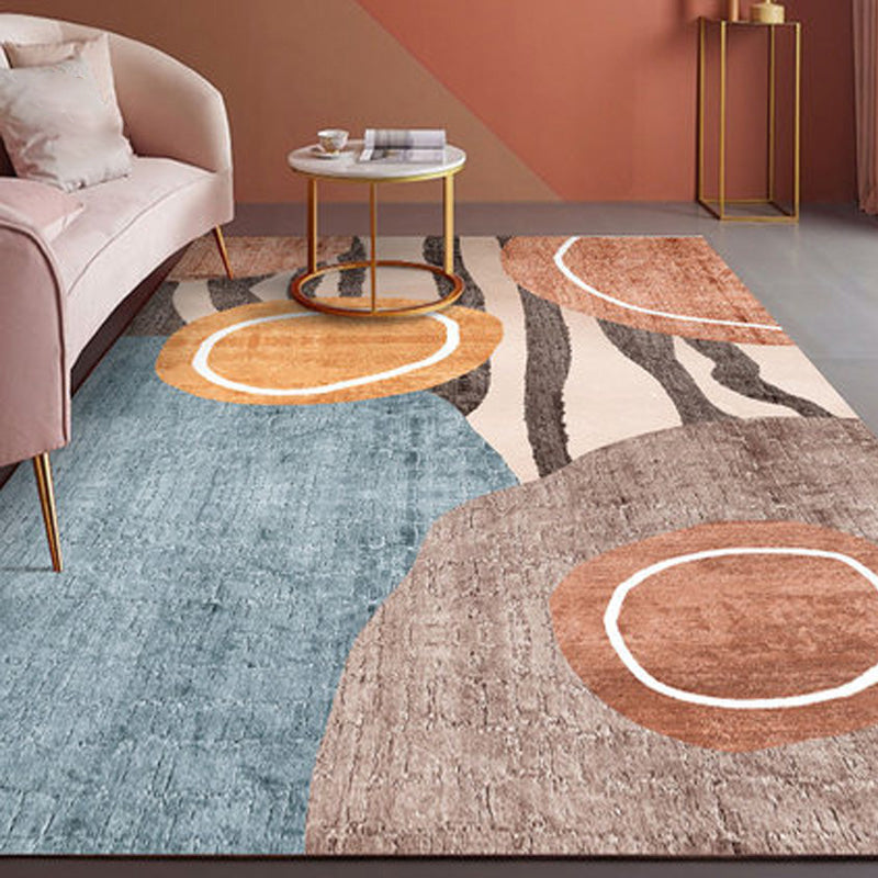 Cute Bedroom Rug Multi-Color Colorblock Rug Polyster Non-Slip Backing Machine Washable Carpet Brown Clearhalo 'Area Rug' 'Rug' 2242188