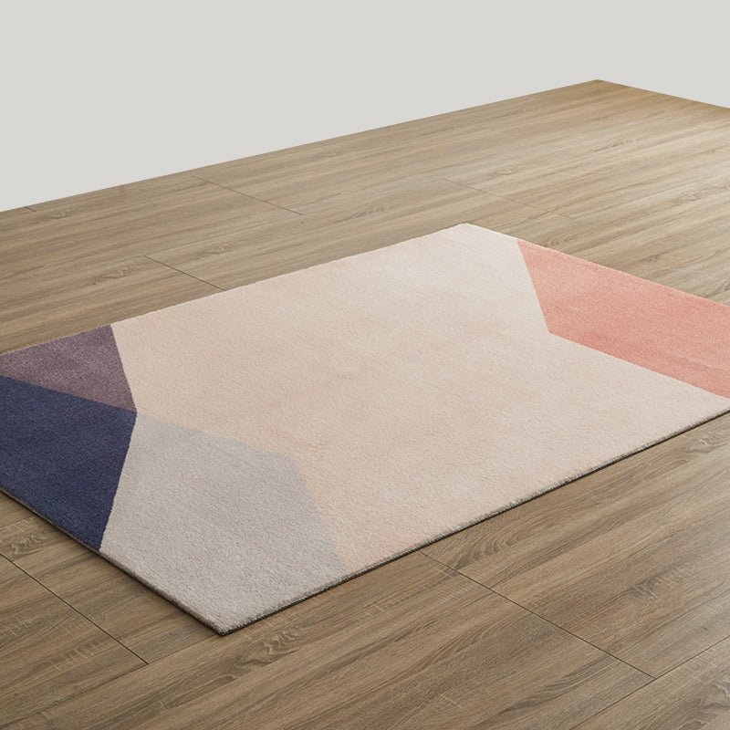 Light Pink Decor Rug Creative Color Block Area Carpet Polyster Pet Friendly Stain-Resistant Rug Clearhalo 'Area Rug' 'Rug' 2242211