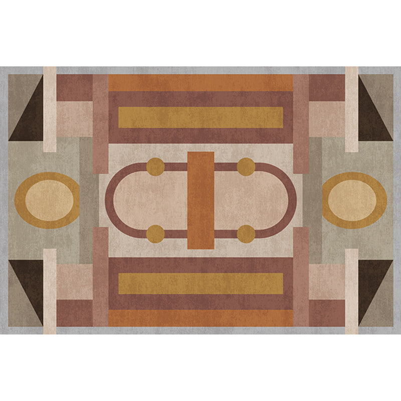 Morandi Color Geometric Rug Synthetics Western Area Rug Non-Slip Backing Machine Washable Carpet for Parlor Orange Clearhalo 'Area Rug' 'Rug' 2242217