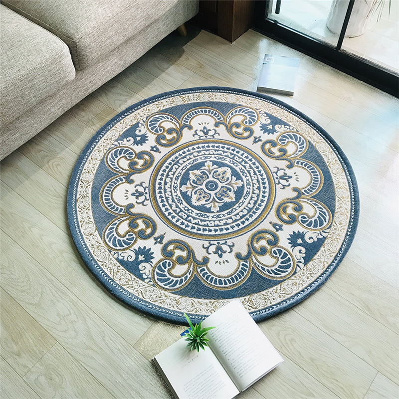 Western Living Room Rug Multi-Color Floral Pattern Area Carpet Polyster Anti-Slip Backing Washable Rug Clearhalo 'Area Rug' 'Rugs' 'Vintage' Rug' 2242283