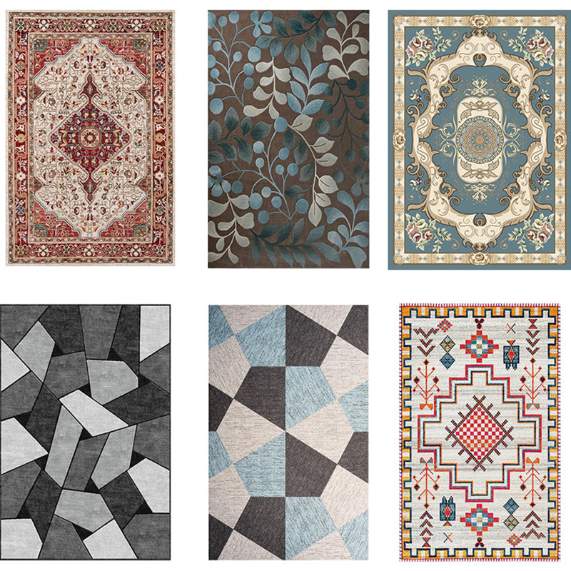 Multi-Colored Olden Rug Synthetics Floral Print Area Rug Anti-Slip Stain-Resistant Carpet for Living Room Clearhalo 'Area Rug' 'Rugs' 'Shabby Chic' Rug' 2242319