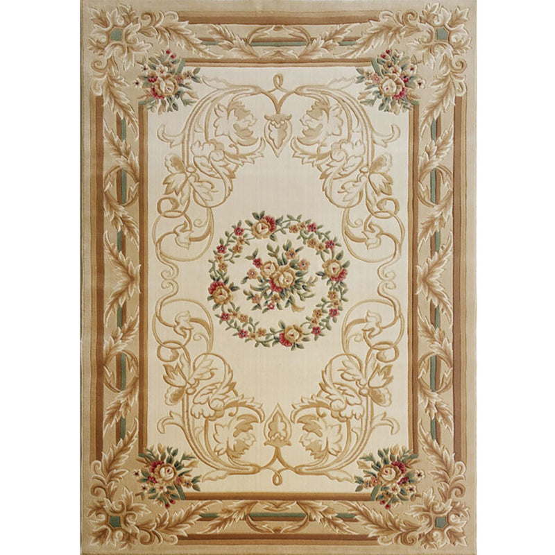 Multi-Colored Olden Rug Polypropylene Floral Printed Area Carpet Non-Slip Backing Pet Friendly Rug for Decoration Khaki Clearhalo 'Area Rug' 'Rugs' 'Shabby Chic' Rug' 2242815