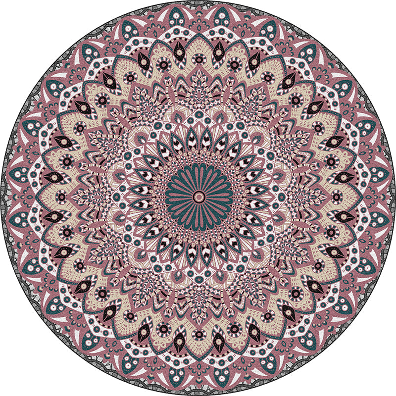 Moroccan Tribal Print Rug Multi-Color Polyster Area Carpet Non-Slip Backing Washable Indoor Rug for Parlor Purple Clearhalo 'Area Rug' 'Moroccan' 'Rugs' Rug' 2242871