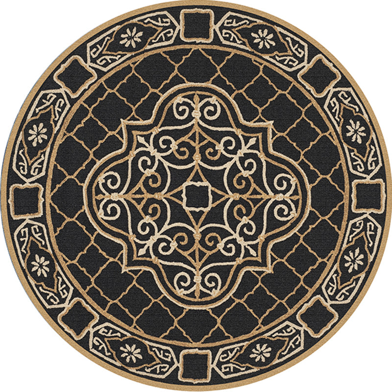 Ethnic Living Room Rug Multi-Color Tribal Pattern Carpet Synthetic Non-Slip Backing Easy Care Indoor Rug Black Clearhalo 'Area Rug' 'Moroccan' 'Rugs' Rug' 2242920