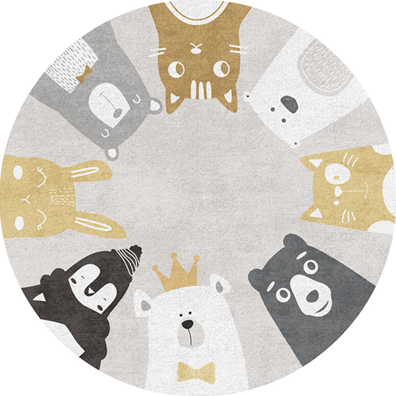 Casual Childrens Bedroom Rug Multicolor Cartoon Indoor Rug Polyster Non-Slip Easy Care Area Carpet Yellow Clearhalo 'Area Rug' 'Rug' 2244688