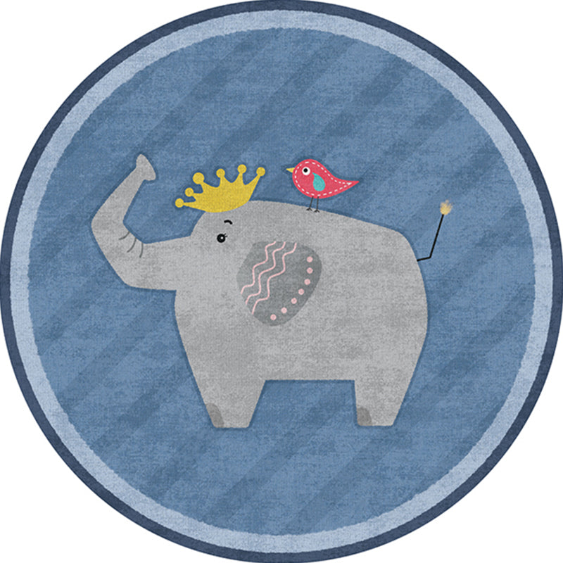 Casual Childrens Bedroom Rug Multicolor Cartoon Indoor Rug Polyster Non-Slip Easy Care Area Carpet Light Blue Clearhalo 'Area Rug' 'Rug' 2244690