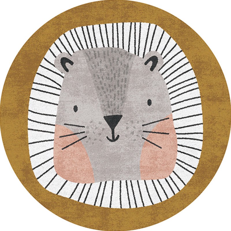 Casual Childrens Bedroom Rug Multicolor Cartoon Indoor Rug Polyster Non-Slip Easy Care Area Carpet Yellow-Brown Clearhalo 'Area Rug' 'Rug' 2244695