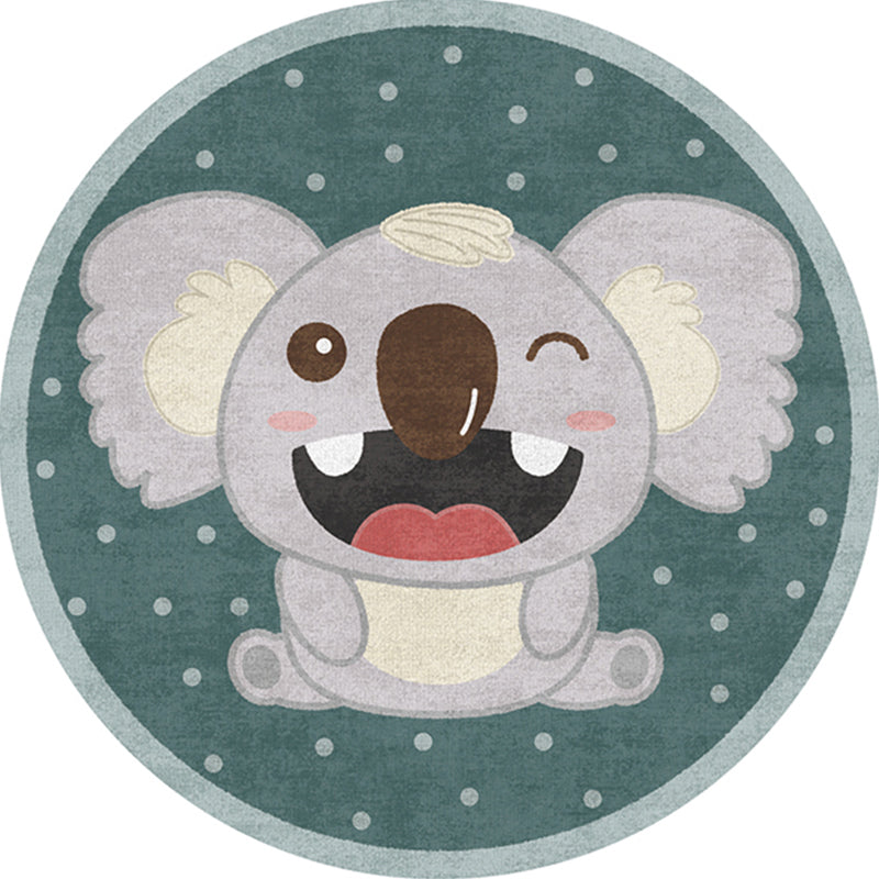 Casual Childrens Bedroom Rug Multicolor Cartoon Indoor Rug Polyster Non-Slip Easy Care Area Carpet Dark Green Clearhalo 'Area Rug' 'Rug' 2244697