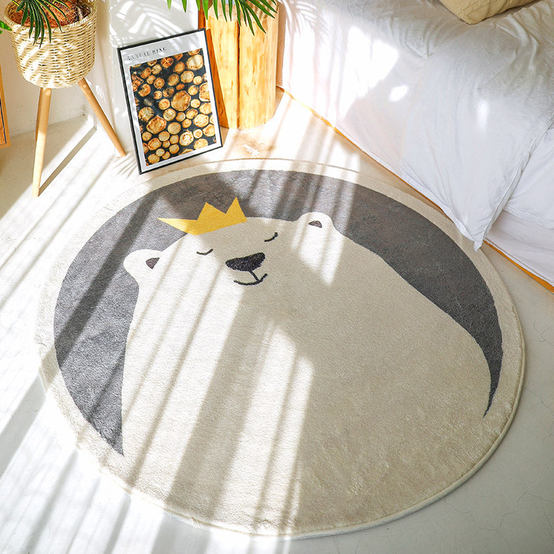 Cute Kids Room Rug Multi-Color Cartoon Pattern Rug Polyster Non-Slip Machine Washable Carpet White Clearhalo 'Area Rug' 'Rug' 2244714