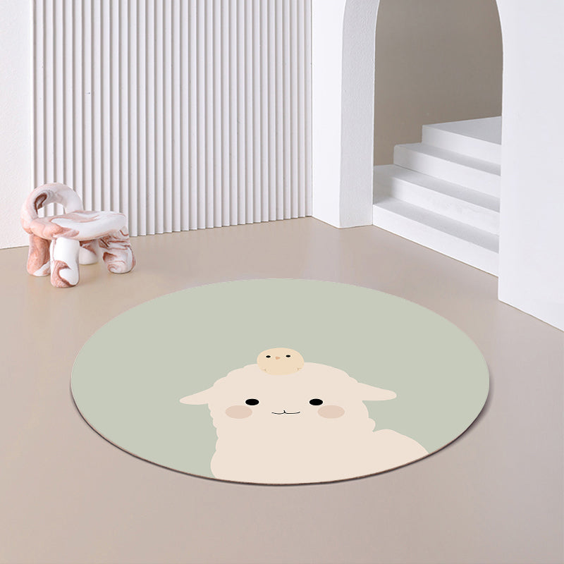 Relaxing Cartoon Print Rug Multi-Color Polyster Carpet Non-Slip Machine Washable Easy Care Rug for Kids Green Clearhalo 'Area Rug' 'Rug' 2244718