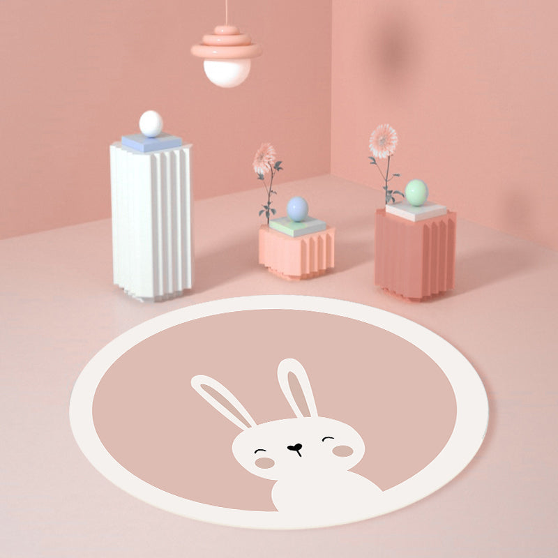 Relaxing Cartoon Print Rug Multi-Color Polyster Carpet Non-Slip Machine Washable Easy Care Rug for Kids Nude Pink Clearhalo 'Area Rug' 'Rug' 2244727