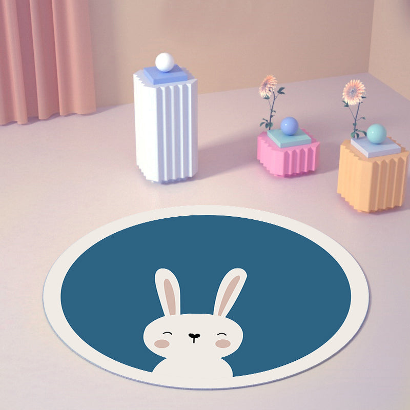 Relaxing Cartoon Print Rug Multi-Color Polyster Carpet Non-Slip Machine Washable Easy Care Rug for Kids Dark Blue Clearhalo 'Area Rug' 'Rug' 2244728