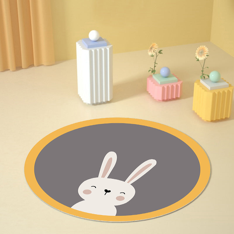 Relaxing Cartoon Print Rug Multi-Color Polyster Carpet Non-Slip Machine Washable Easy Care Rug for Kids Dark Gray Clearhalo 'Area Rug' 'Rug' 2244730