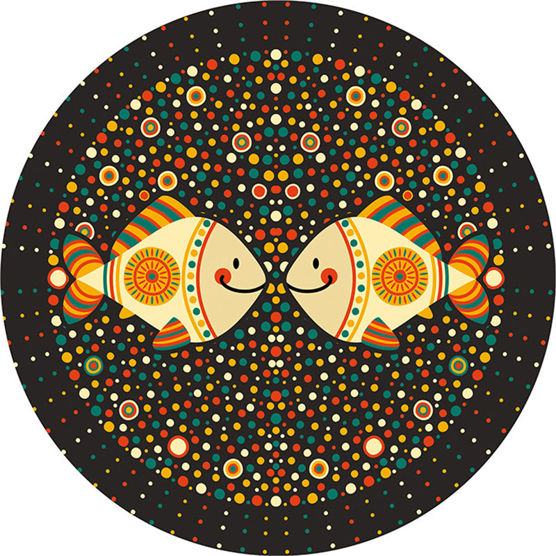 Calming Cartoon Rug Multicolor Cute Area Rug Polypropylene Non-Slip Machine Washable Carpet for Childrens Light Yellow Clearhalo 'Area Rug' 'Rug' 2244751