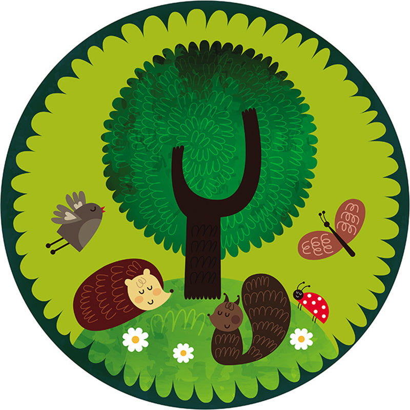 Calming Cartoon Rug Multicolor Cute Area Rug Polypropylene Non-Slip Machine Washable Carpet for Childrens Green Clearhalo 'Area Rug' 'Rug' 2244753