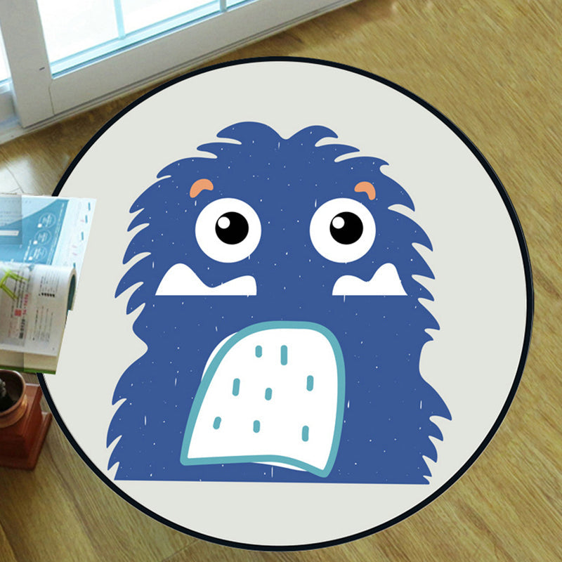 Multicolor Comfort Rug Synthetics Cartoon Print Carpet Non-Slip Pet Friendly Washable Indoor Rug for Kids Dark Blue Clearhalo 'Area Rug' 'Rug' 2244765