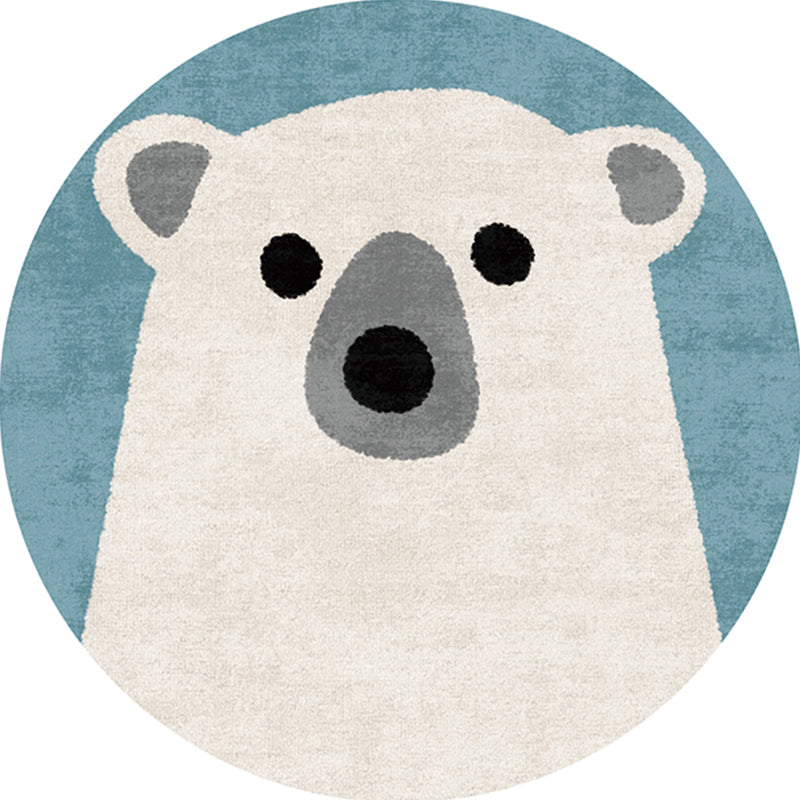 Multi Color Childrens Room Rug Natural Cartoon Animal Print Carpet Polyster Anti-Slip Backing Stain-Resistant Rug Blue Clearhalo 'Area Rug' 'Rug' 2244772