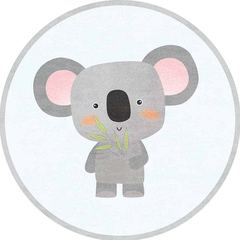 Multi Color Childrens Room Rug Natural Cartoon Animal Print Carpet Polyster Anti-Slip Backing Stain-Resistant Rug Gray-Blue Clearhalo 'Area Rug' 'Rug' 2244777