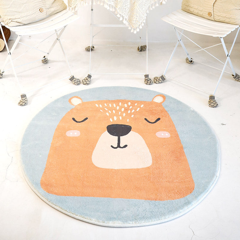 Casual Cartoon Print Rug Multi Colored Polypropylene Area Rug Non-Slip Machine Washable Carpet for Bedroom Orange Clearhalo 'Area Rug' 'Rug' 2244791