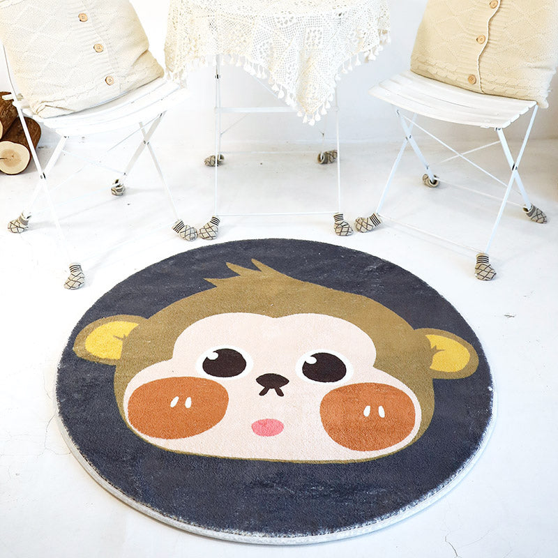 Casual Cartoon Print Rug Multi Colored Polypropylene Area Rug Non-Slip Machine Washable Carpet for Bedroom Brown Clearhalo 'Area Rug' 'Rug' 2244799