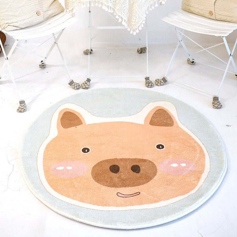 Casual Cartoon Print Rug Multi Colored Polypropylene Area Rug Non-Slip Machine Washable Carpet for Bedroom Light Orange Clearhalo 'Area Rug' 'Rug' 2244800