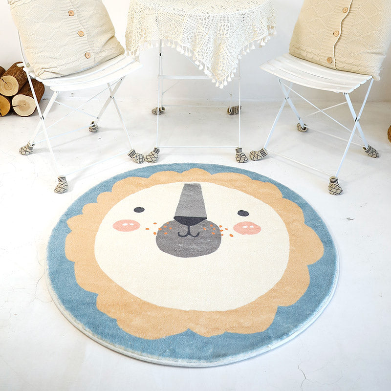Casual Cartoon Print Rug Multi Colored Polypropylene Area Rug Non-Slip Machine Washable Carpet for Bedroom Blue Clearhalo 'Area Rug' 'Rug' 2244802