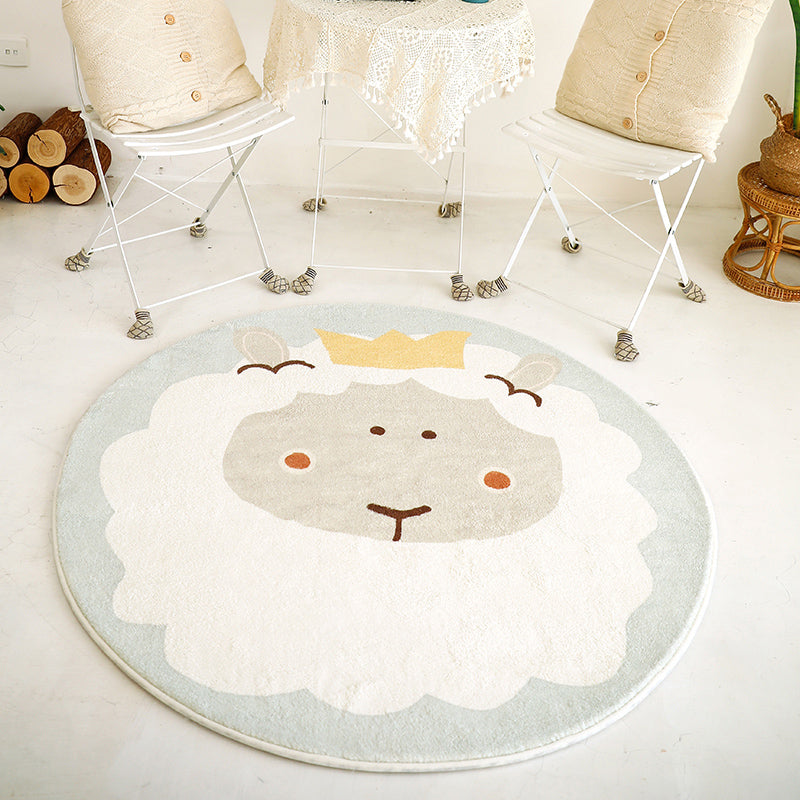 Casual Cartoon Print Rug Multi Colored Polypropylene Area Rug Non-Slip Machine Washable Carpet for Bedroom White Clearhalo 'Area Rug' 'Rug' 2244809