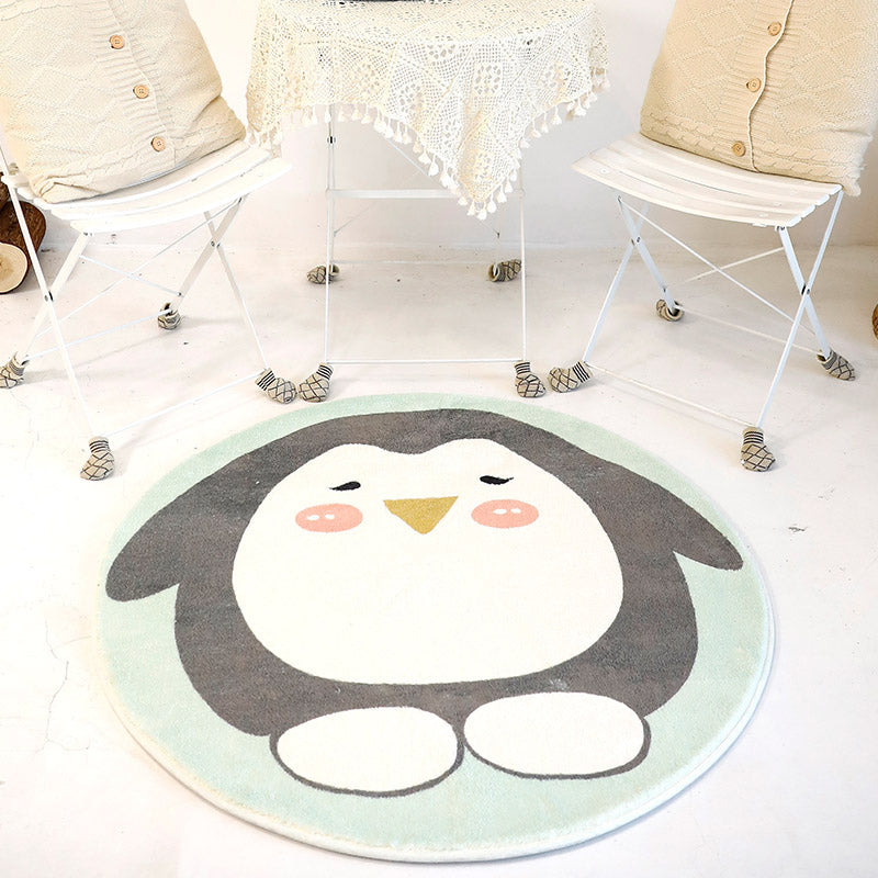 Casual Cartoon Print Rug Multi Colored Polypropylene Area Rug Non-Slip Machine Washable Carpet for Bedroom Gray-White Clearhalo 'Area Rug' 'Rug' 2244810