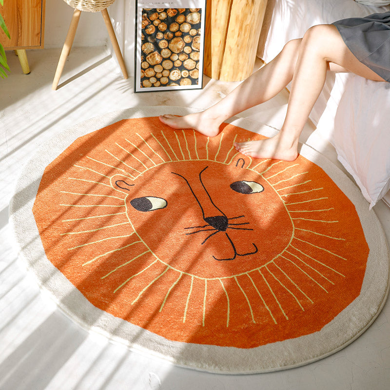 Cute Childrens Room Rug Multicolor Cartoon Area Carpet Synthetics Non-Slip Pet Friendly Indoor Rug Orange Clearhalo 'Area Rug' 'Rug' 2244812