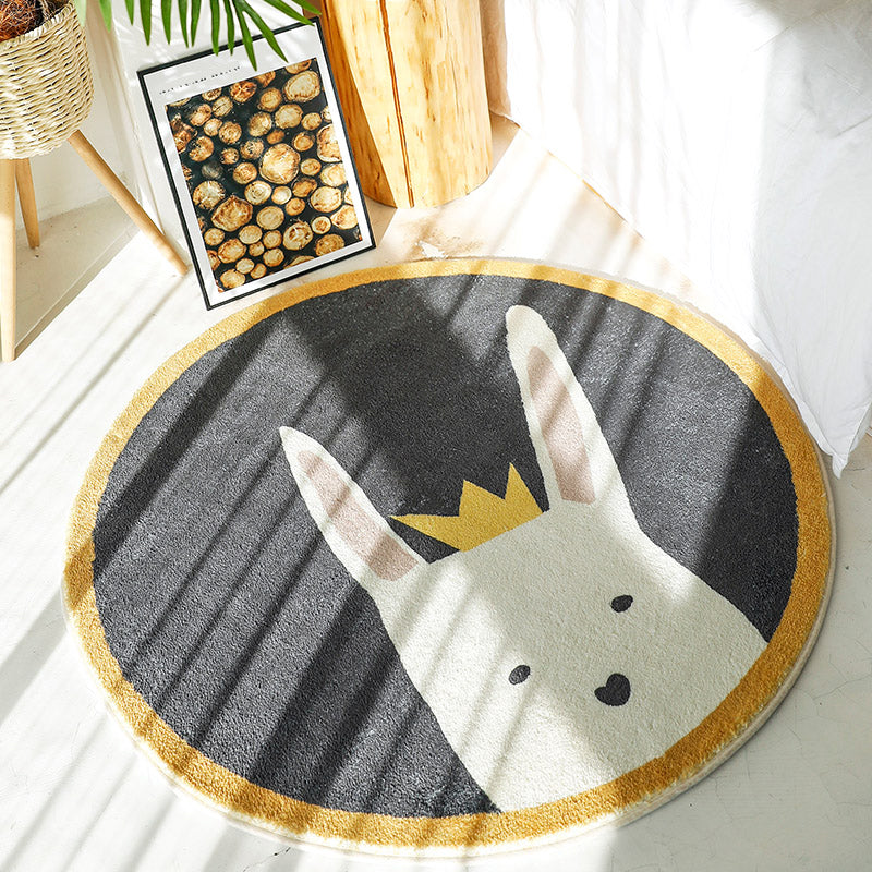Cute Childrens Room Rug Multicolor Cartoon Area Carpet Synthetics Non-Slip Pet Friendly Indoor Rug Black Clearhalo 'Area Rug' 'Rug' 2244823