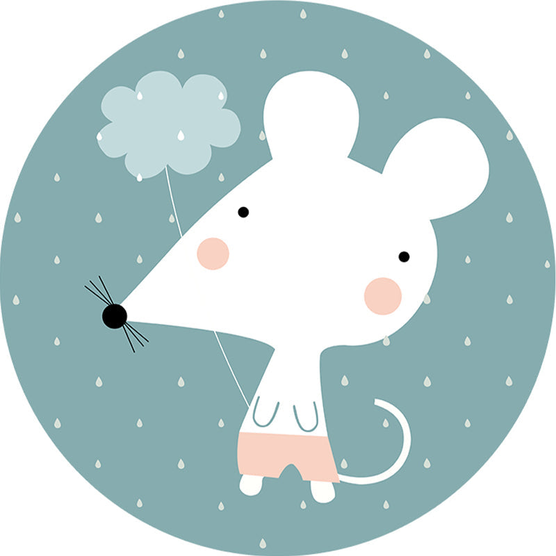 Multi-Color Creative Rug Polyster Cartoon Print Indoor Rug Anti-Slip Backing Pet Friendly Rug for Kids Blue-Green Clearhalo 'Area Rug' 'Rug' 2244841