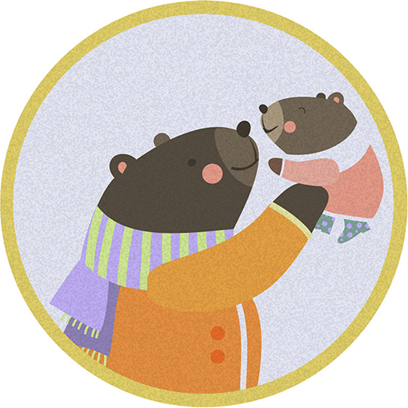 Simple Decoration Rug Multi Color Cartoon Area Rug Polyster Pet Friendly Non-Slip Backing Carpet Yellow-Red Clearhalo 'Area Rug' 'Rug' 2244848