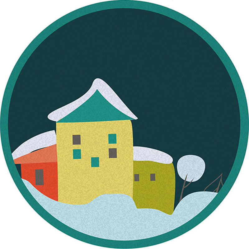 Simple Decoration Rug Multi Color Cartoon Area Rug Polyster Pet Friendly Non-Slip Backing Carpet Navy Clearhalo 'Area Rug' 'Rug' 2244850