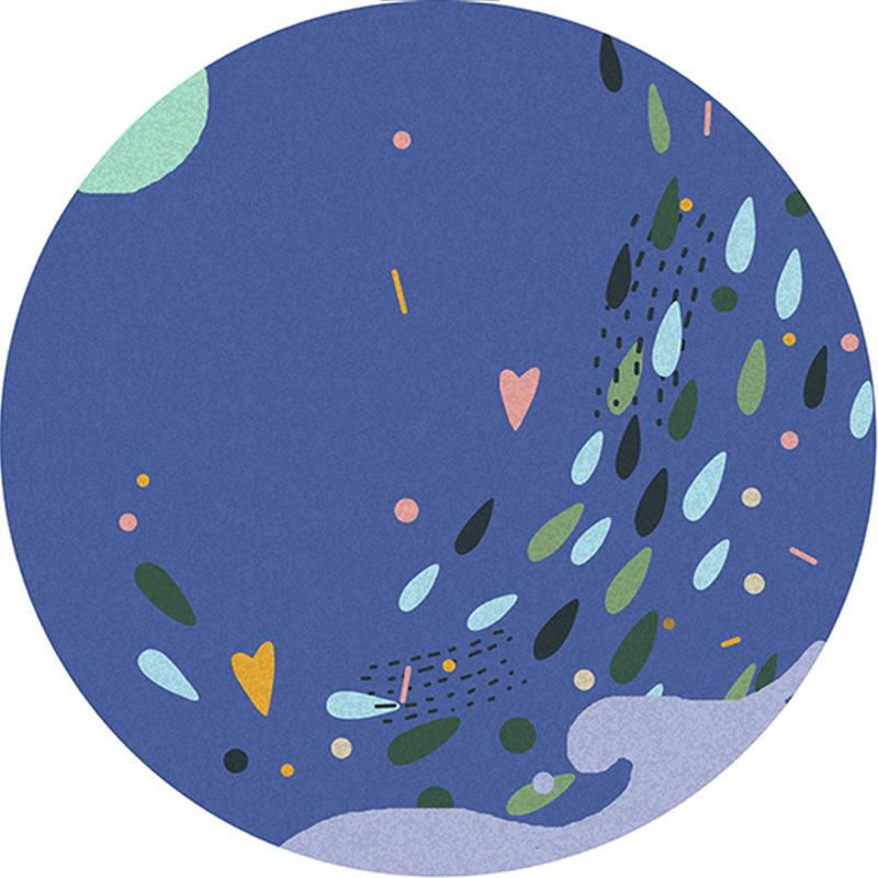 Simple Decoration Rug Multi Color Cartoon Area Rug Polyster Pet Friendly Non-Slip Backing Carpet Purplish Blue Clearhalo 'Area Rug' 'Rug' 2244861