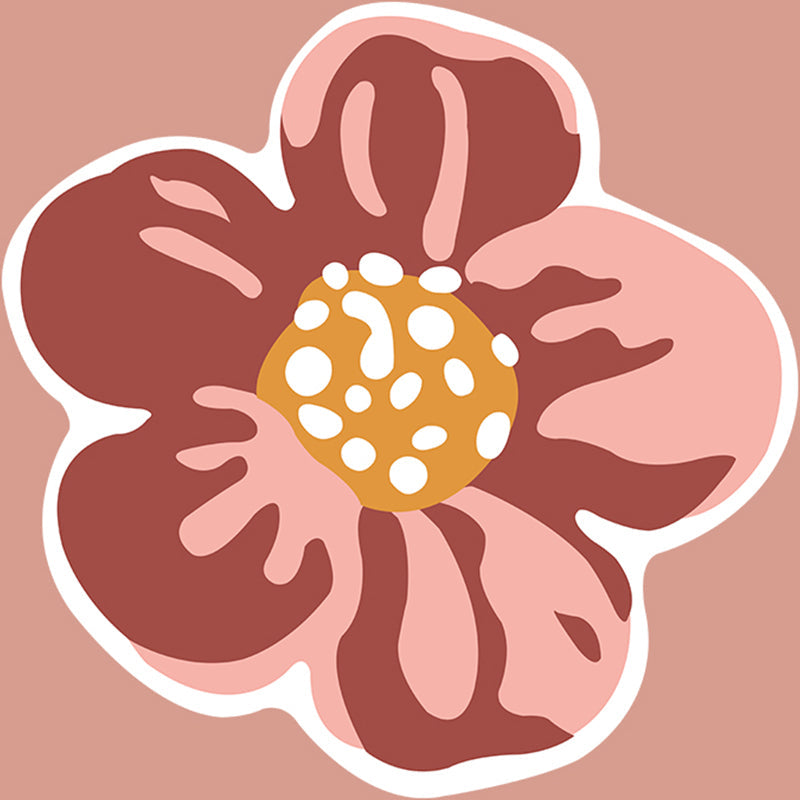 Irregular Shape Floral Rug Multi Color Designer Carpet Synthetics Non-Slip Backing Pet Friendly Rug for Kids Pink Clearhalo 'Area Rug' 'Rug' 2244898