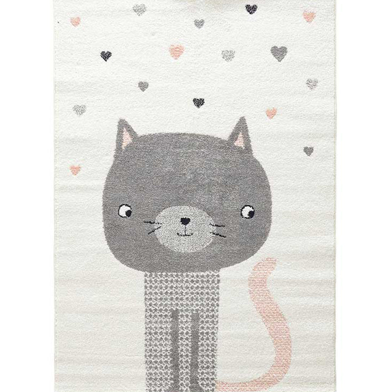 Cute Cartoon Print Rug Multicolor Polypropylene Carpet Pet Friendly Washable Anti-Slip Rug for Childrens Room Dark Gray Clearhalo 'Area Rug' 'Rug' 2244920