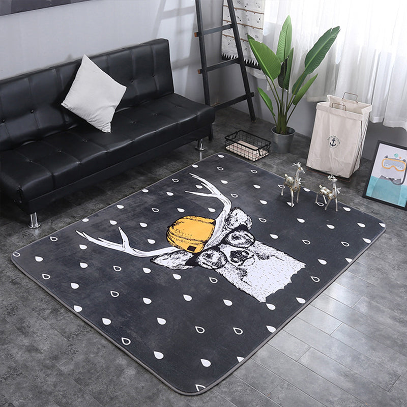 Lovely Childrens Room Rug Multicolor Cartoon Pattern Carpet Synthetics Non-Slip Backing Pet Friendly Rug Silver Gray 4'11" x 6'7" Clearhalo 'Area Rug' 'Rug' 2244955